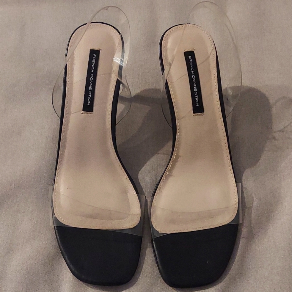 French Connection Tia Slingback Lucite / Vinyl Sandals